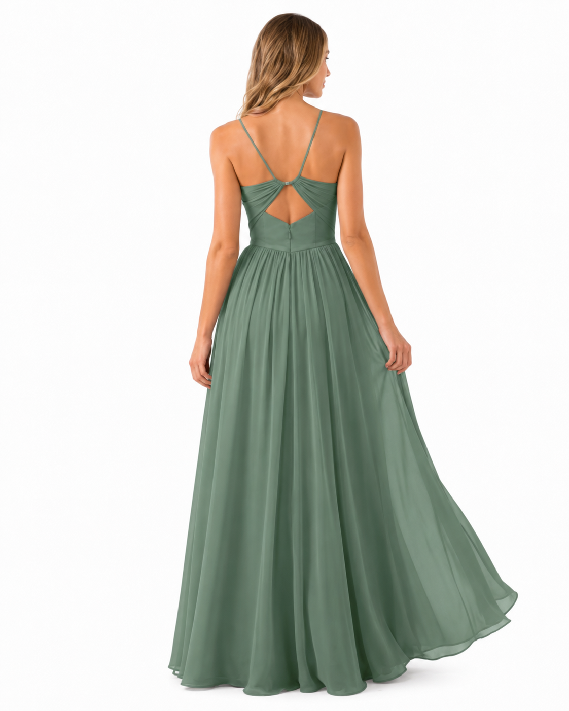 AB-BD001 Pleated Chiffon A-Line Bridesmaid Dress